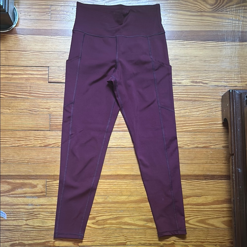 High-Waisted Burgundy Leggings